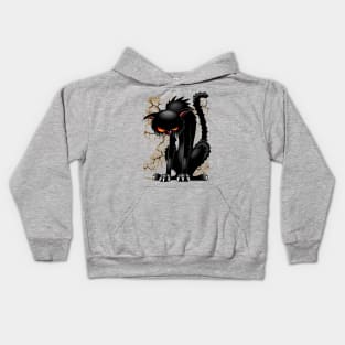 Black Cat Evil Angry Funny Character Kids Hoodie